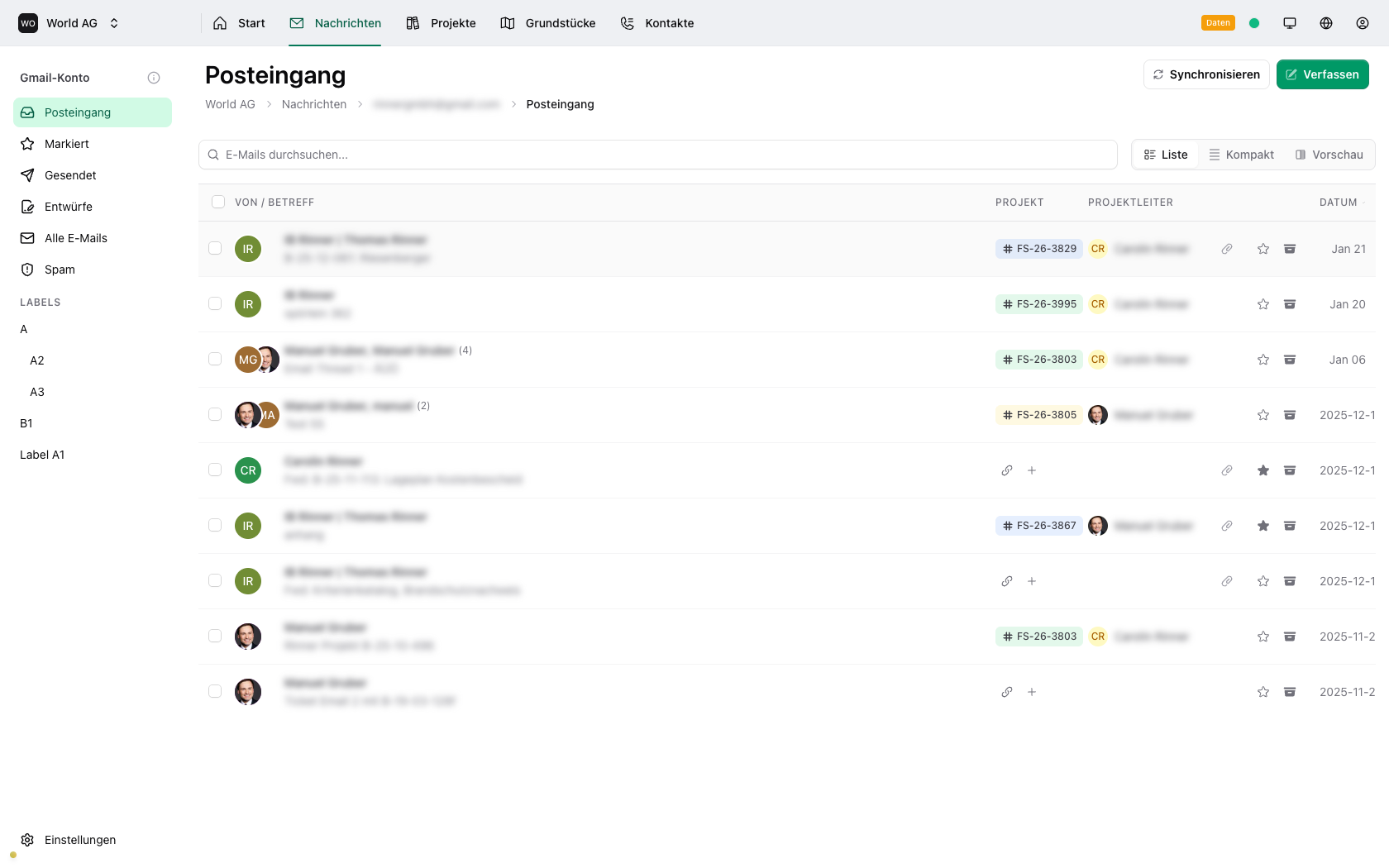 TeamDT Email Integration with Gmail