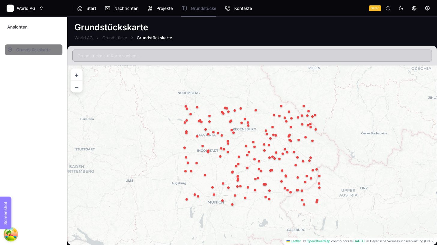 Property management with cadastral data