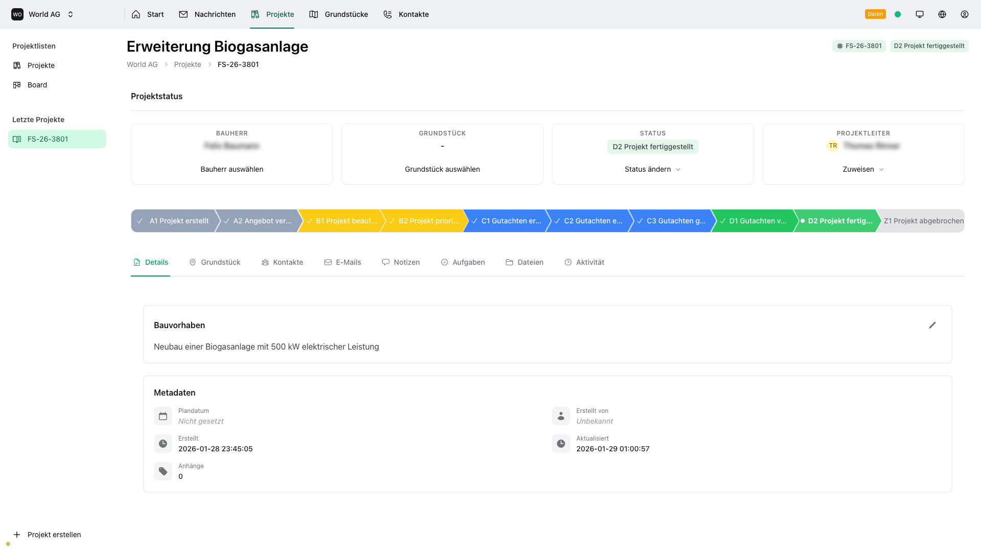 TeamDT Project Details with linked information